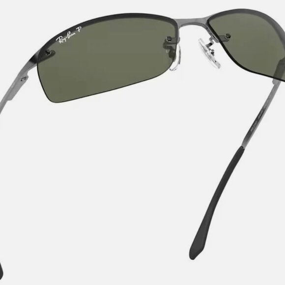 BRAND NEW Ray-Ban RB3183 Gunmetal Sunglasses with Green Polarized Gradient Lens - Picture 3 of 4